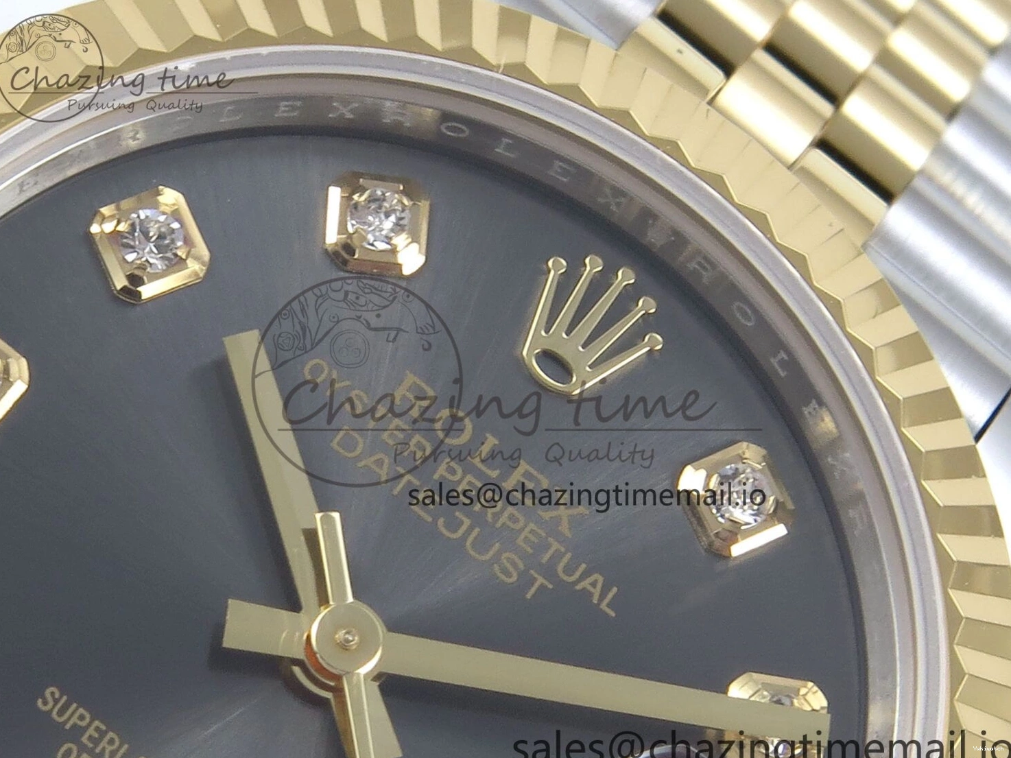 Best ETA 31 904L 278273 1:1 Edition Steel DateJust Bracelet Gray on YG 2688 SS Jubilee Diamonds Dial ARF 0206